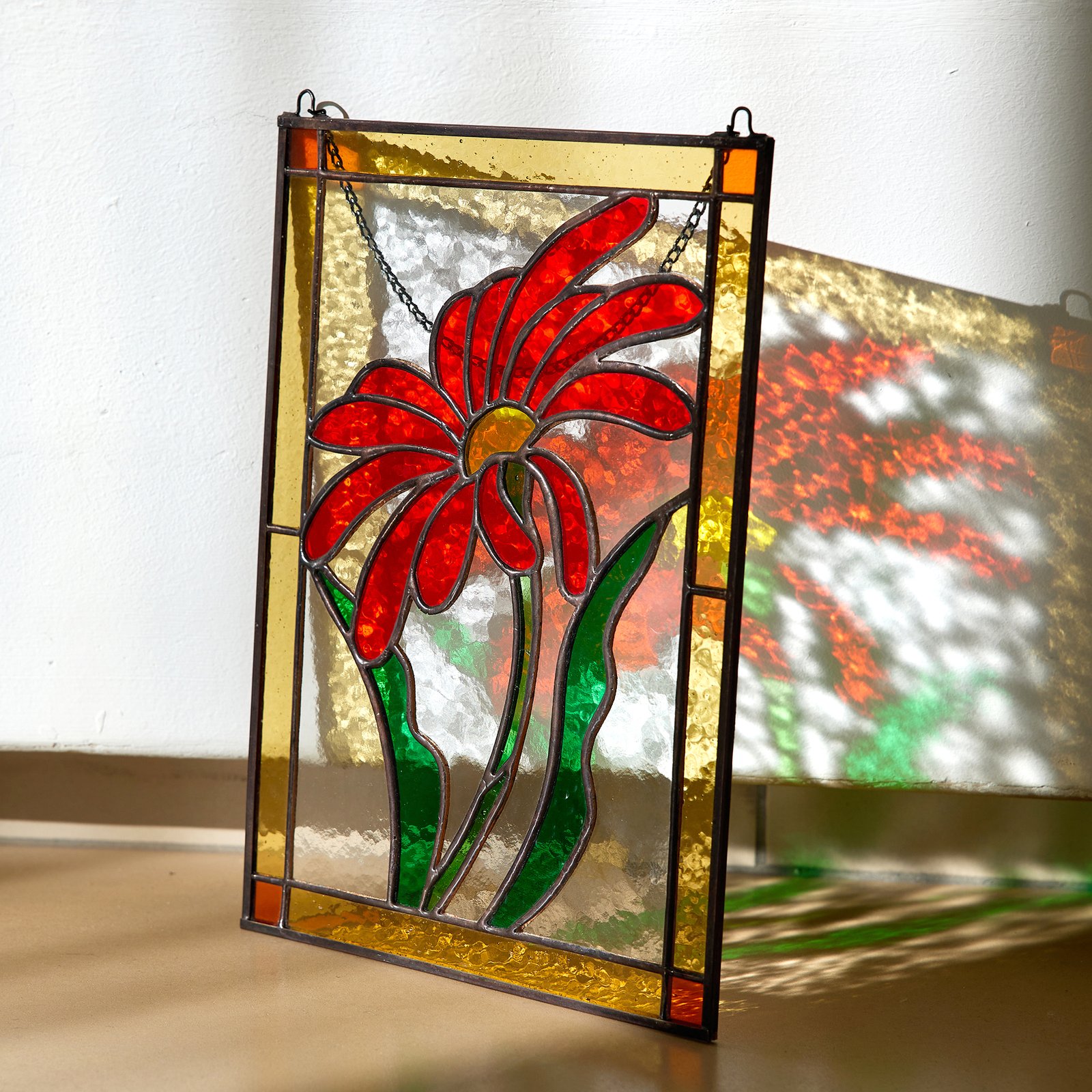 Gerbera Stained Glass Flower hanging panel wholesale supply