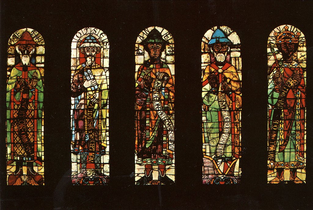 The oldest existing stained glass windows. Prophet Windows in Germany's Augsburg Cathedral